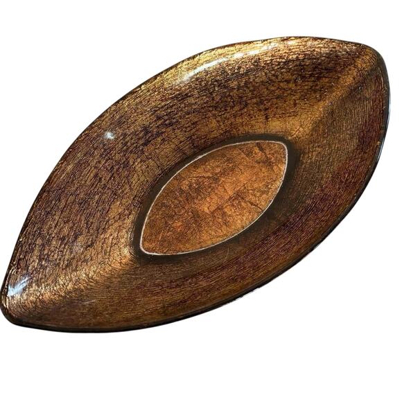 Bombay Company Oval Decorative Bowl Bronze Copper Textured Finish Centerpiece - Picture 1 of 8